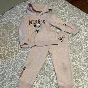 GAP Kids Minnie Mouse Hoodie and Pants Set - Cream